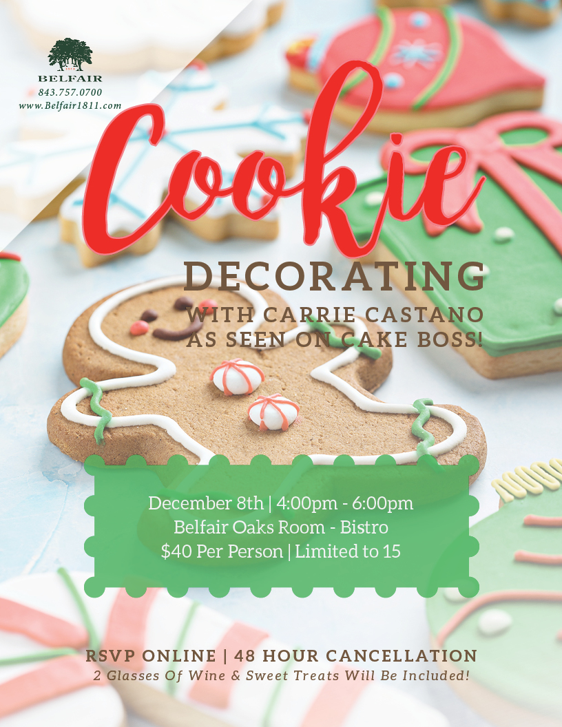 Belfair Calendar Event Cookie Decorating with Carrie Castano